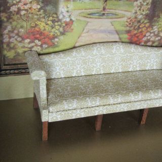Vtg Dollhouse Sofa Couch Artist Artisan Made Upholstered 60s? Sonia Messer Style 2