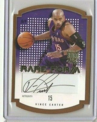 2003 - 04 Fleer Skybox Limited Edition Vince Carter Rare Form Auto Die Cut /150 Sp