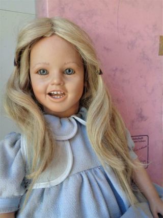1985 Annette Himstedt Lisa Doll With In Rare Blue Dress