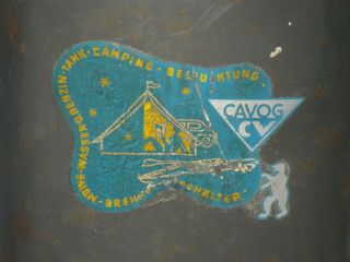 Vintage Camp Stove Cavog CV Fuel Tin Can Made in Western Germany 2