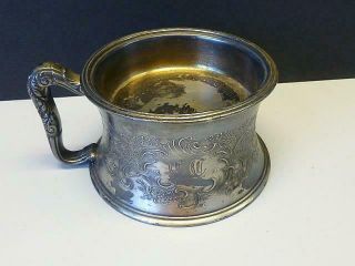 Antique Victorian Reed & Barton Silver Plate Shaving Mug 2 Part Quadruple Cc