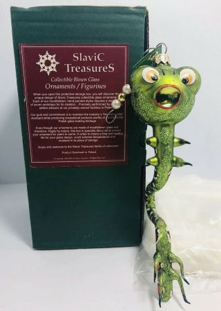 Slavic Treasures Retired Glass Ornament - Inchworm “rare”