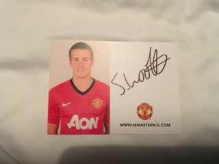 Manchester United Club Card Signed By Scott Wootton Rare