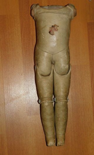 Antique 15 " Jdk Kestner Germany Leather Jointed Doll Body Hard Stuffed No 6