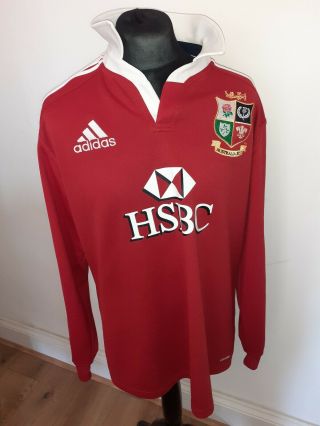 Rare Long Sleeved British Lions 2013 Tour Rugby Shirt Adidas - Adult X Large Xl