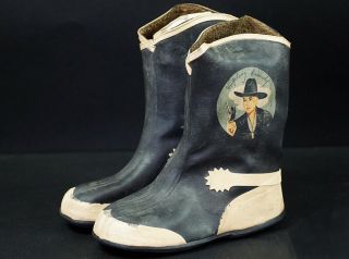 Vintage Hopalong Cassidy Boys Rubber Boots,  Rare Pr