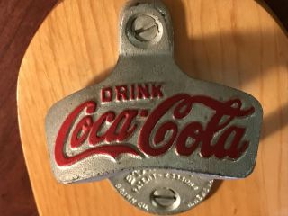 Antique Drink Coca Cola Bottle Opener Starr X Brown Co Mounted Pat 2333088 1943