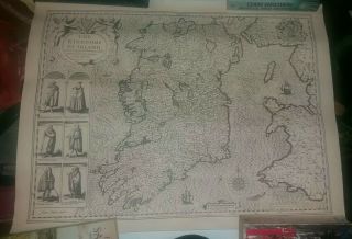Vintage Irish Map - The Kingdom Of Ireland Map - Rare