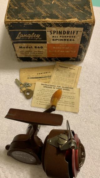 Vintage Langley Spindrift Model 860 Reel Including Box And