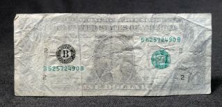 1988a $1 One Dollar Frn Rare Error Light Front Ink Except Seal And Serial Number