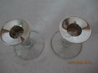 Silver Candlestick holders w/ glass base by Duchin Creations - Vintage 2