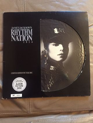 Janet Jackson Rhythm Nation Rare Numbered Picture Disc Vinyl Uk A&m 1990