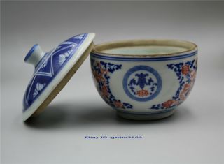 Rare Old Chinese Blue And White Porcelain Hand - Painting Flower Bowl Qing Dynasty