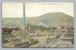 B&o Railroad Shops Keyser West Virginia Antique Train Rr Postcard Lumber 1912