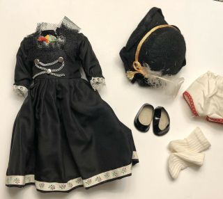 Vintage Rare Black Doll Dress Clothes Fits 12” Dolls Hat Shoes Bloomers Socks