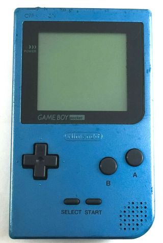 (rb197) Rare Vintage Collectible Nintendo Game Boy Pocket Ice Blue System