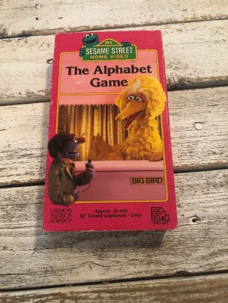 Sesame Street The Alphabet Game Vhs Video 1988 - Big Bird Pbs Video Rare Htf