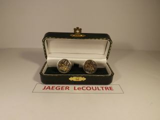 Rare Vintage Jaeger Lecoultre,  Back - Wind Movement: Cufflinks On Solid Silver