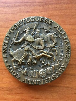 Antique And Rare Bronze Medal Of Vasco Berardo 1973,  Anglo - Portuguese Alliance