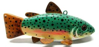 Vintage Tom Weets Baby Trout Folk Art Fish Spearing Decoy Ice Fishing Lure
