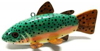 VINTAGE TOM WEETS BABY TROUT FOLK ART FISH SPEARING DECOY ICE FISHING LURE 2