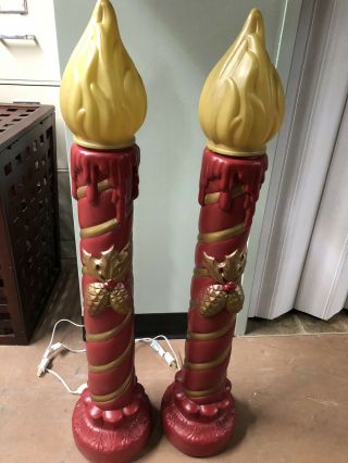 38” Vintage Pair Grand Venture Christmas Lighted Blow Mold (rare)