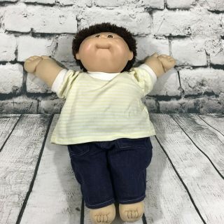 Vintage Cabbage Patch Kids Cpk Boy Doll With Clothes Signed Brown Hair