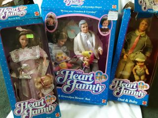 Vintage 1984 Mattel The Heart Family Dolls Complete Set Rare Barbie Friends