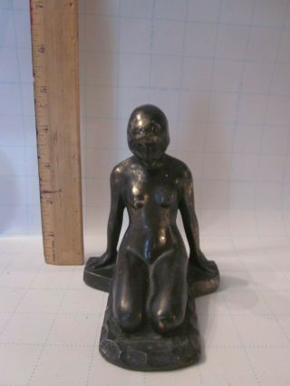 Antique Art Nouveau Nude Woman Statue Figurine