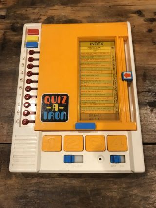Rare Sears Tomy Quiz A Tron Elctronic Kids Learning Aid Cards Toy Game