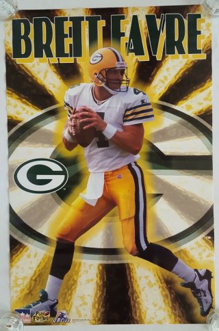 Rare Vintage Brett Favre Poster 23x35 " Football Nfl Green Bay Packers 90s (1997)