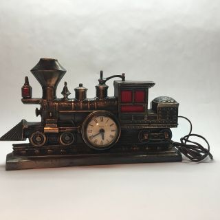 Vintage / Antique United Metal Goods No.  703 Locomotive Train Clock,  Cast Iron
