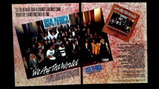 WE ARE THE WORLD USA FOR AFRICA (1985) RARE PRINT PROMO POSTER AD 2