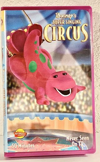 Barney Singing Circus VHS Tape Clam Shell RARE Never Seen On TV 2