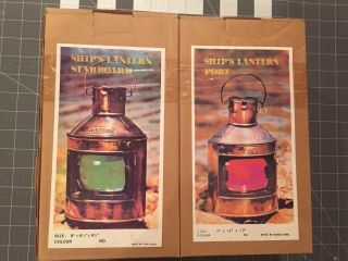 Copper Port & Starboard Lanterns Ship Kerosene Lamps Nautical Light Nib