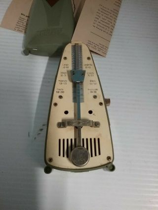 Vintage Wittner Taktell Piccolo Wind - up Metronome Made in Germany Green 2