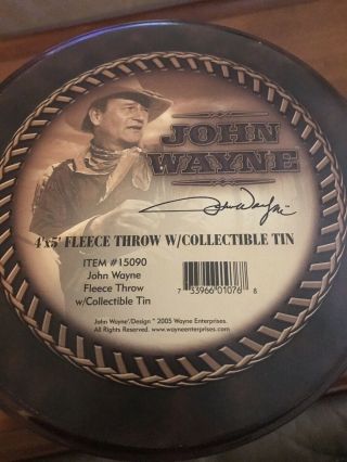 John Wayne The Duke Fleece Throw with Collectible Tin,  Licensed - Rare 2