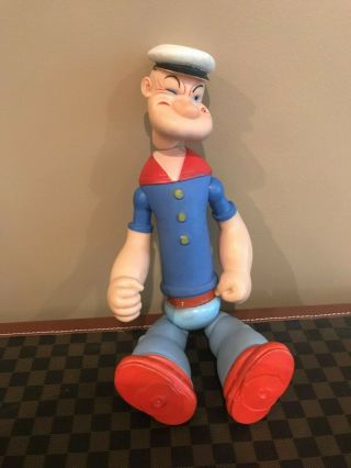 Old Cameo Kfs Jointed Rubber Popeye The Sailor Man Toy Doll King Features Rare