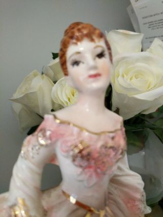 Vintage Lefton China Lady Planter Vase 5860 Figurine Woman Girl Japan Pink Rare 2