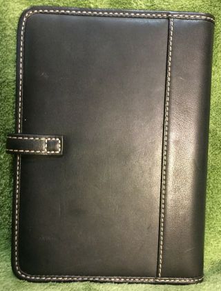 Authentic vintage Coach black leather photo album brag book 3