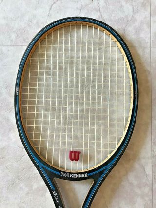 Rare Pro Kennex Graphite Inlaid BLUE ACE Wood Tennis Racket 4 1/2 