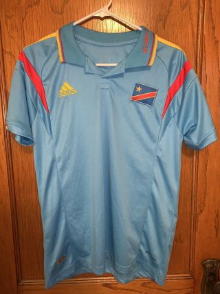 Democratic Republic Of Congo Soccer Adidas Jersey.  Size Adult Large Vintage Rare
