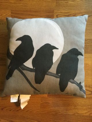 Rare Pottery Barn Halloween Crow Pillow