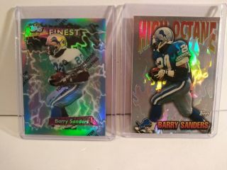 Barry Sanders 1995 Topps Finest Booster Refractor With Coating 166 Rare Lions