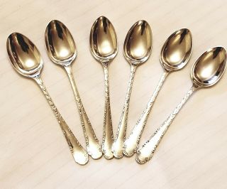 Vintage 1930 - 50s Matching Set Of 6 Sheffield Epns Silver Plated Spoons