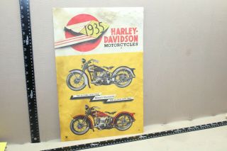 Rare 1935 Harley Davidson Motorcycle Dealership Poster Sign V Twin Knuckle Bike