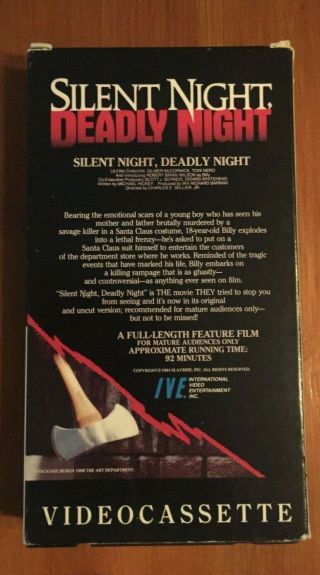 Silent Night,  Deadly Night (VHS,  1986) IVE Release rare horror 2