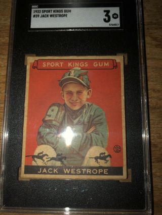 1933 Goudey Sport Kings Jack Westrope 39 Psa 3 Vg Horse Racing Rare