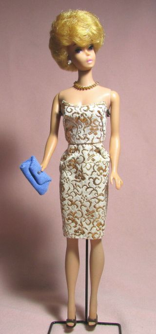 For Vintage Barbie Ooak Faux Japanese Exclusive Golden Girl Sheath W Accessories