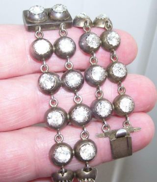 Rare Fine Antique Georgian Double Strand Diamond Paste Foil Back 7.  5 " Bracelet